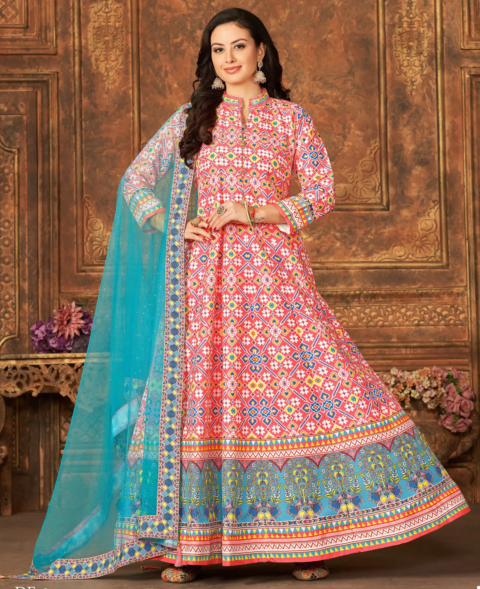 VE DF-3 Art Silk Wholesale Gown With Dupatta Catalog — Wholesale Kurtis, MPA wholesale from Surat — view 1