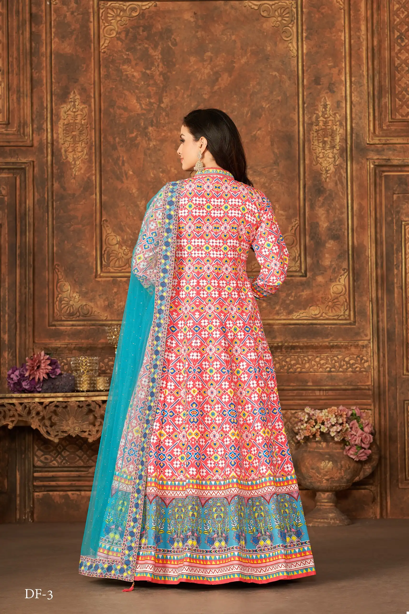 VE DF-3 Art Silk Wholesale Gown With Dupatta Catalog — Wholesale Kurtis, MPA wholesale from Surat - Gallery Image 2