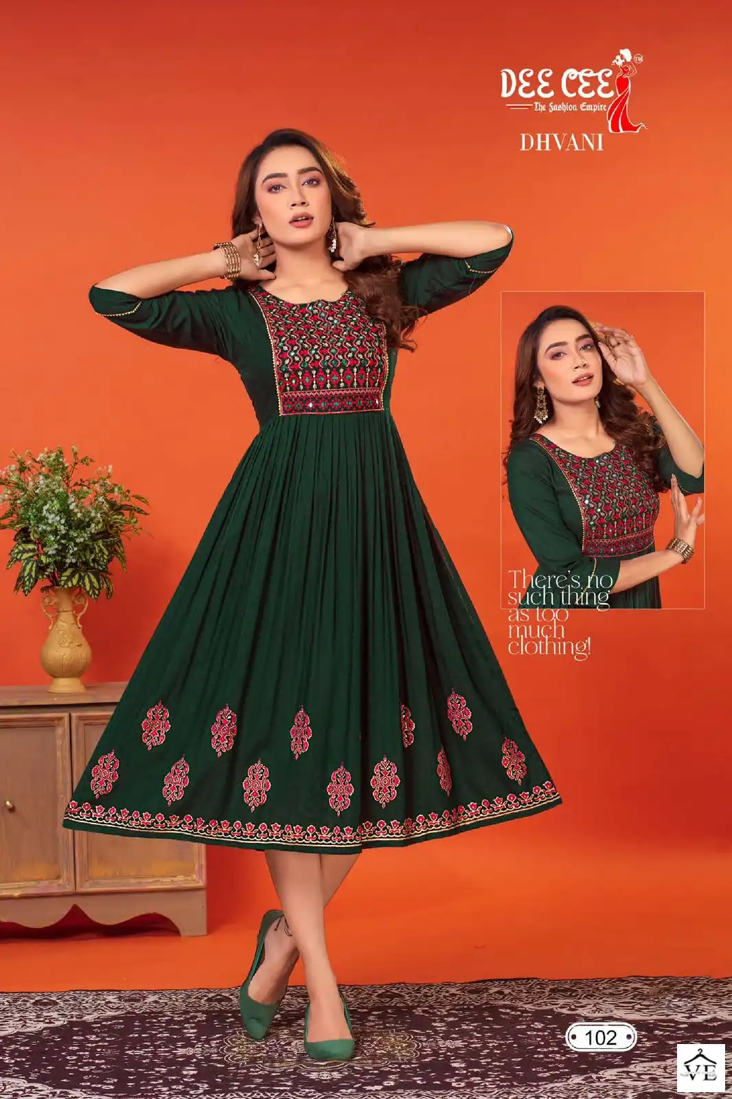 Deecee Dhvani Heavy Rayon Wholesale Long Kurtis Catalog — Wholesale Kurtis, MPA wholesale from Surat - Gallery Image 3