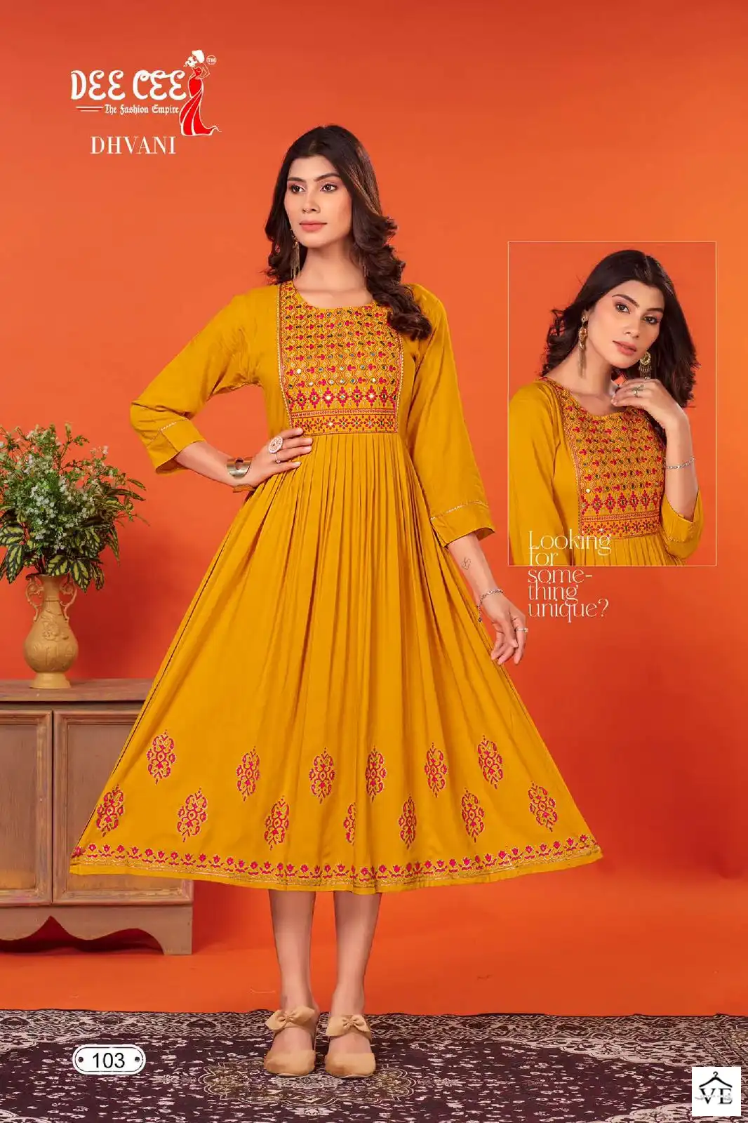 Deecee Dhvani Heavy Rayon Wholesale Long Kurtis Catalog — Wholesale Kurtis, MPA wholesale from Surat - Gallery Image 4