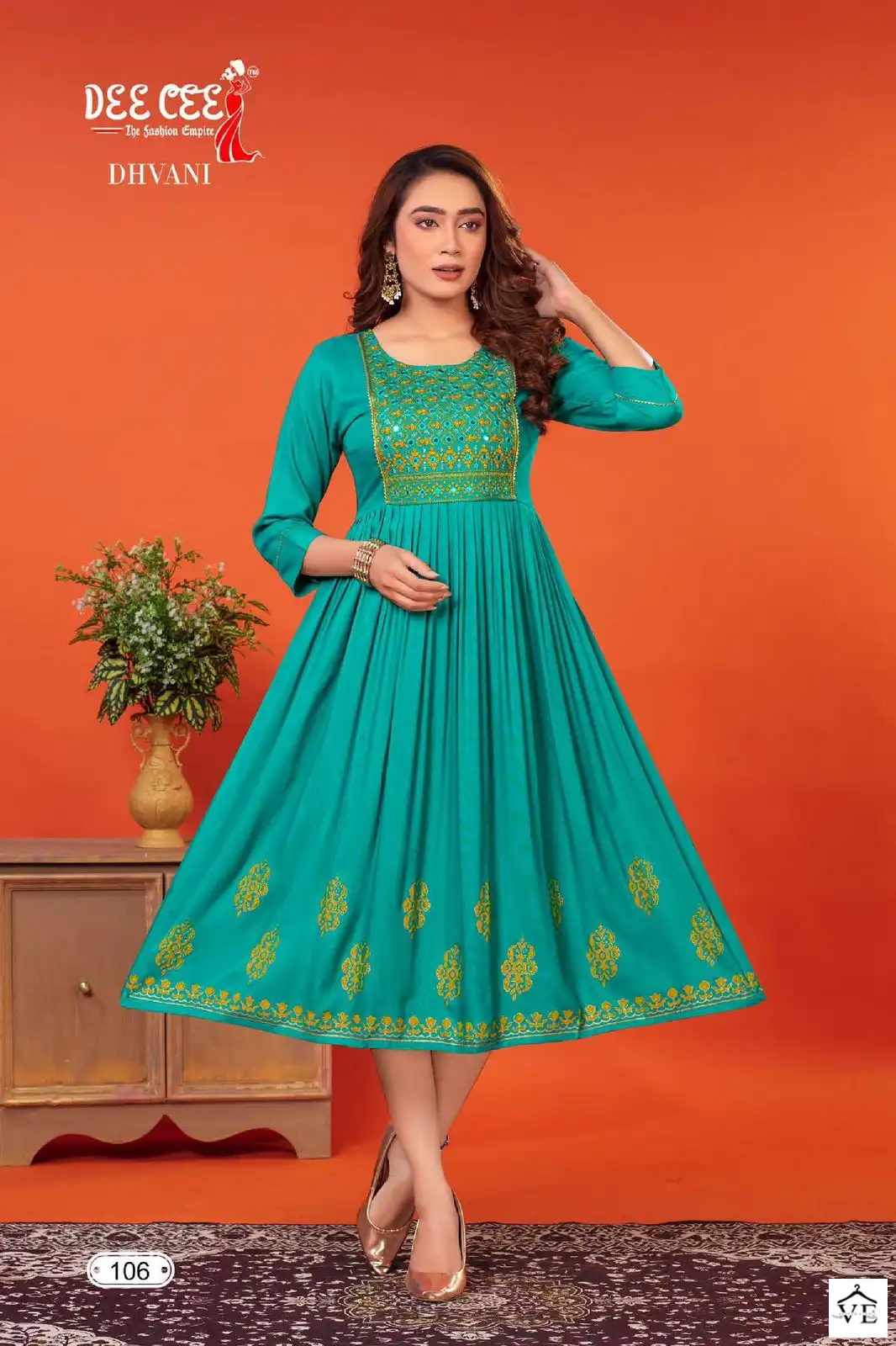 Deecee Dhvani Heavy Rayon Wholesale Long Kurtis Catalog — Wholesale Kurtis, MPA wholesale from Surat - Gallery Image 6