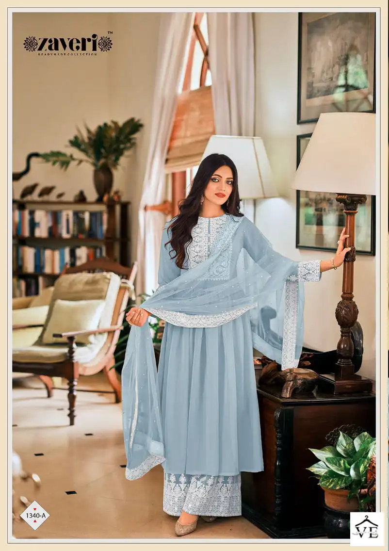 Zaveri Dil Noor Georgette Wholesale Designer Readymade Salwar Suit Catalog — Wholesale Salwar Suits, MPA wholesale from Surat - Gallery Image 2