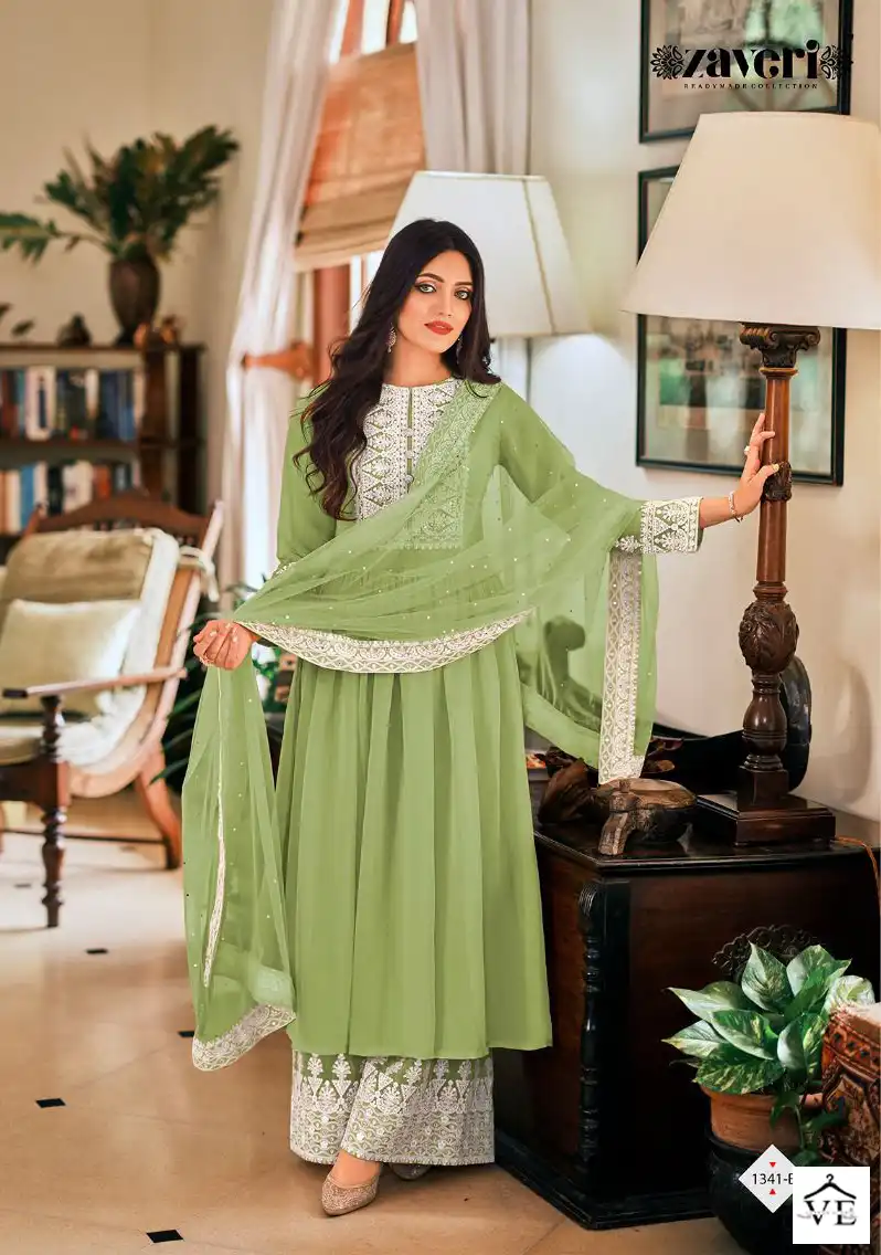 Zaveri Dil Noor Georgette Wholesale Designer Readymade Salwar Suit Catalog — Wholesale Salwar Suits, MPA wholesale from Surat - Gallery Image 4