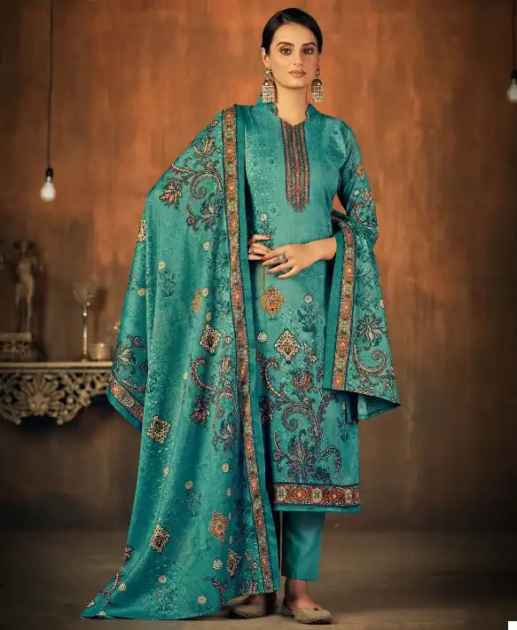 Romani Divine Pashmina Wholesale Swarovski Works Winter Wear Salwar Suit Catalog — Wholesale Salwar Suits, MPA wholesale from Surat — view 1