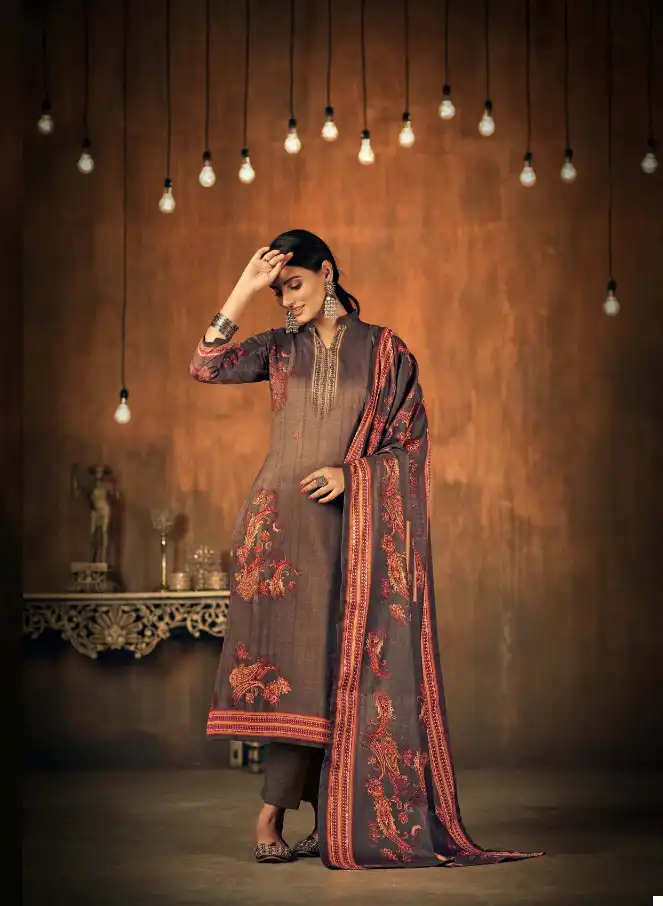 Romani Divine Pashmina Wholesale Swarovski Works Winter Wear Salwar Suit Catalog — Wholesale Salwar Suits, MPA wholesale from Surat - Gallery Image 5