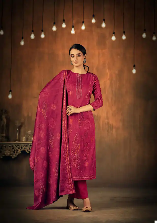 Romani Divine Pashmina Wholesale Swarovski Works Winter Wear Salwar Suit Catalog — Wholesale Salwar Suits, MPA wholesale from Surat - Gallery Image 7