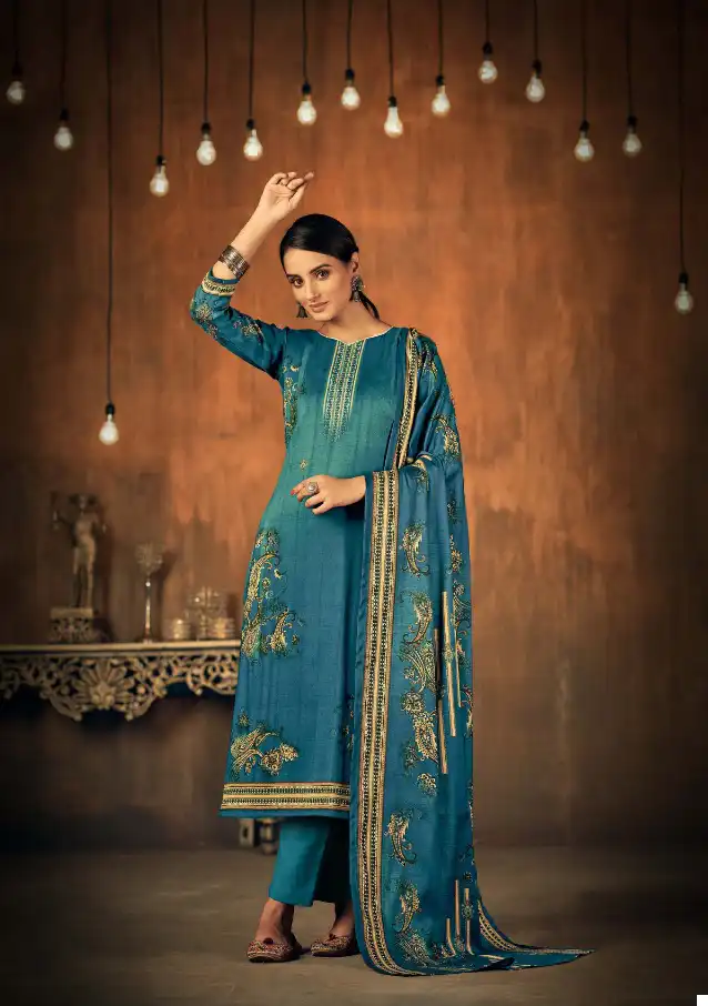 Romani Divine Pashmina Wholesale Swarovski Works Winter Wear Salwar Suit Catalog — Wholesale Salwar Suits, MPA wholesale from Surat - Gallery Image 8