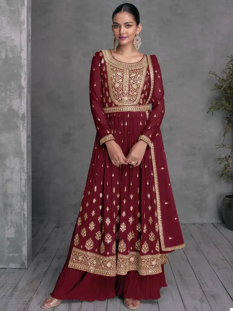 Gulkayra Dulhari Real Georgette Wholesale Free Size Stitched Suits Catalog - 8 Pcs Set — Wholesale Salwar Suits, MPA wholesale from Surat — view 1