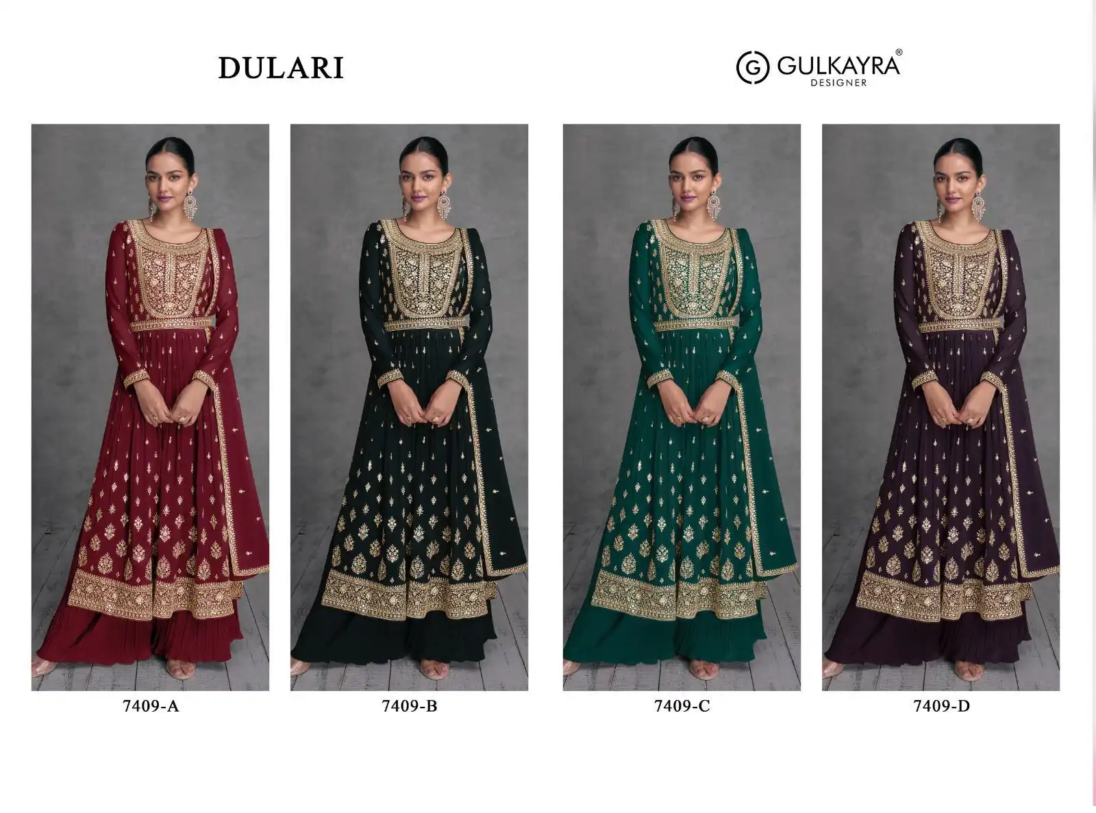 Gulkayra Dulhari Real Georgette Wholesale Free Size Stitched Suits Catalog - 8 Pcs Set — Wholesale Salwar Suits, MPA wholesale from Surat — view 5