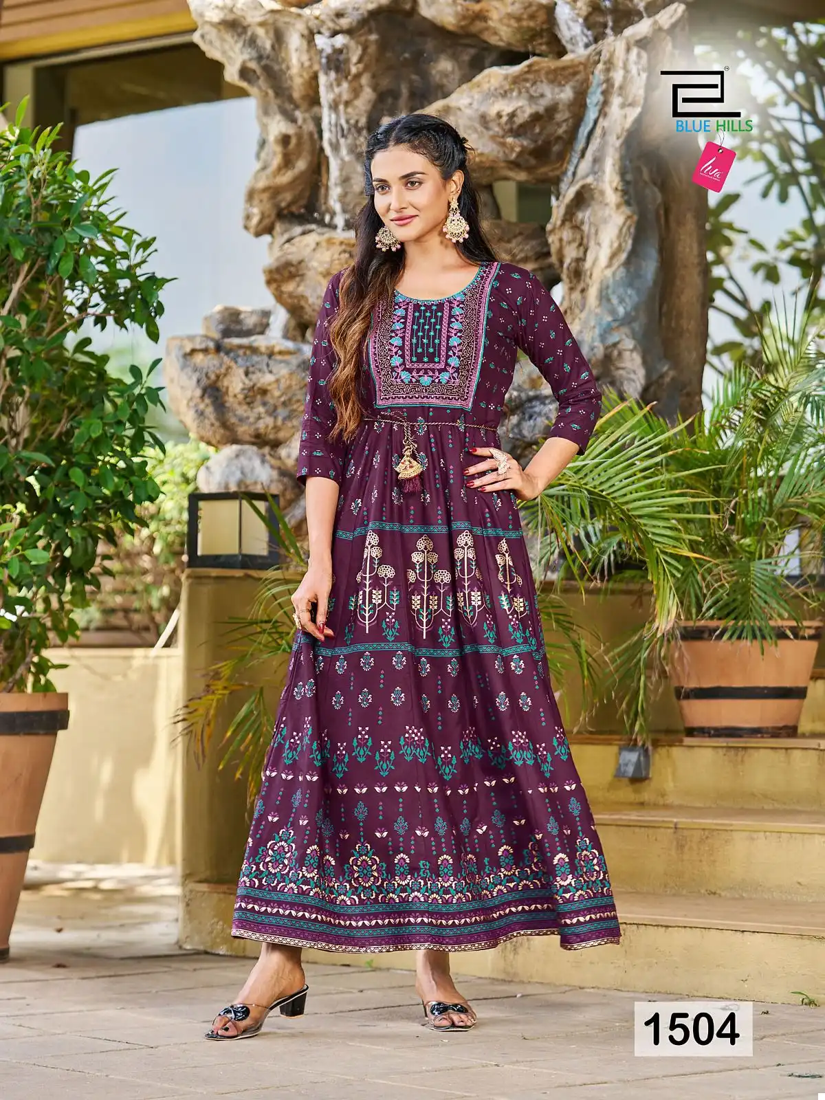 Blue Hills Diwali Night Vol 15 Rayon 14 Kg Wholesale Long Gowns Catalog — Wholesale Kurtis, Blue Hills wholesale from Surat - Gallery Image 10