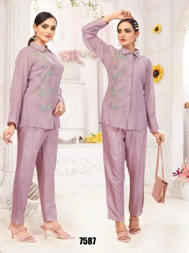 VE Kinjal Muslin, Georgette Wholesale Dresigner Co-Ord Set Catalog — Wholesale Kurtis, MPA wholesale from Surat — view 8