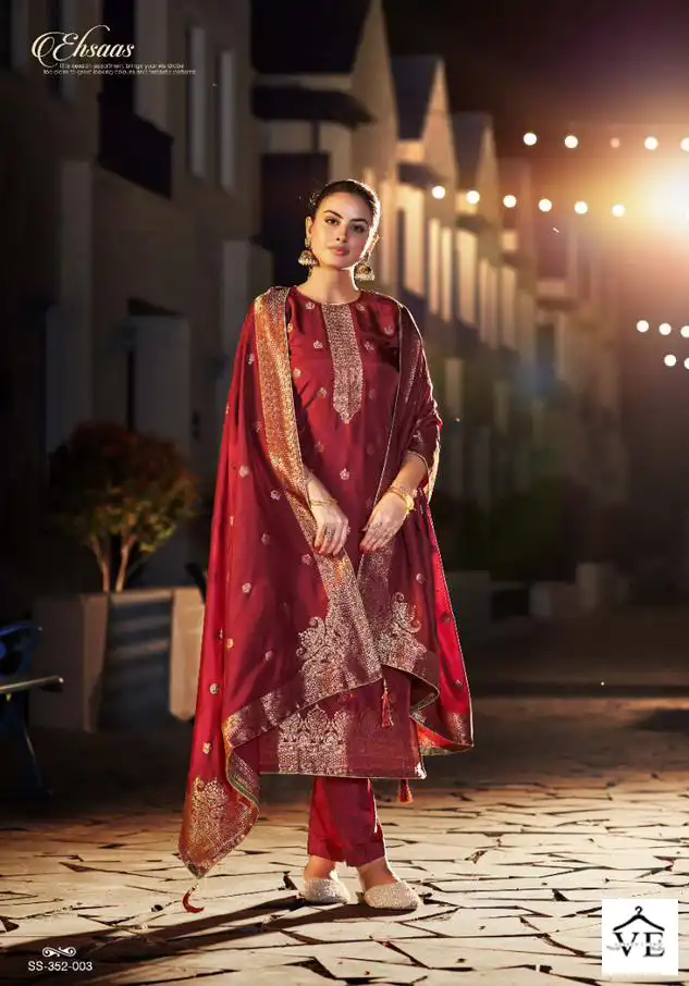 Sargam Ehsaas Pure Viscose Russian Jacquard Wholesale Winter Wear Suits Catalog — Wholesale Salwar Suits, MPA wholesale from Surat — view 5