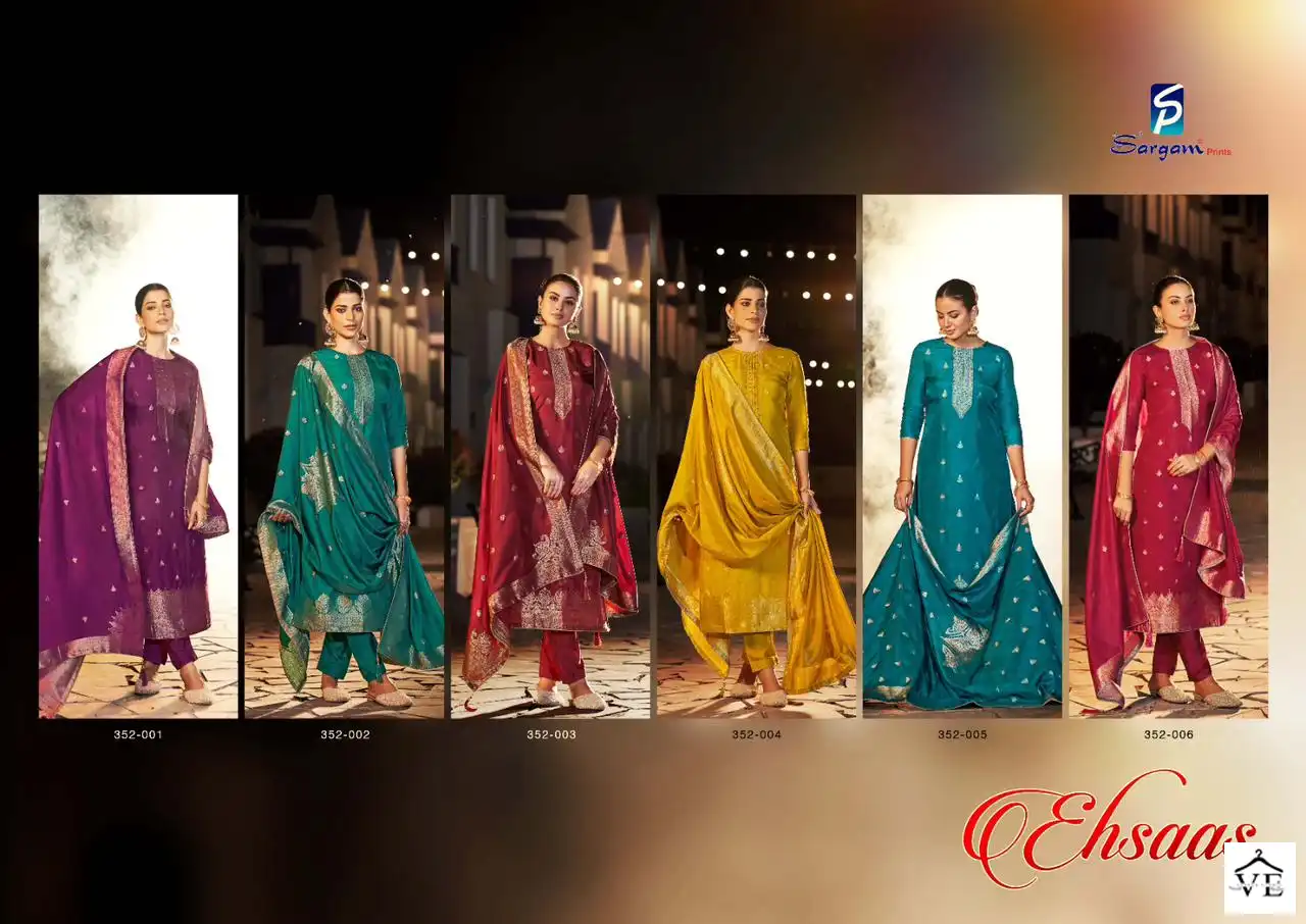 Sargam Ehsaas Pure Viscose Russian Jacquard Wholesale Winter Wear Suits Catalog — Wholesale Salwar Suits, MPA wholesale from Surat — view 8