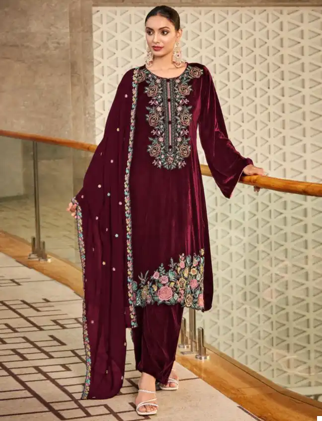 Deepsy Suits Gull Jee Ek Noor Velvet Wholesale Winter Wear Salwar Suit Catalog - 4 Pcs Set — Wholesale Salwar Suits, MPA wholesale from Surat — view 1