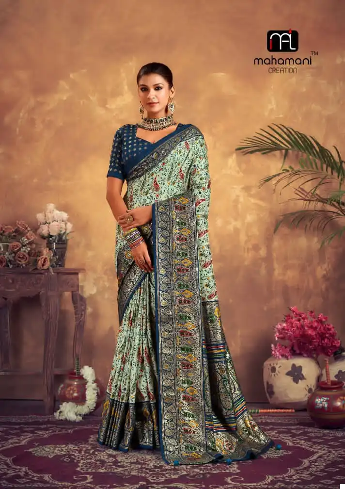 Mahamani Ektara Heavy Tusser Dola Silk Wholesale Saree Catalog — Wholesale Sarees, MPA wholesale from Surat - Gallery Image 2