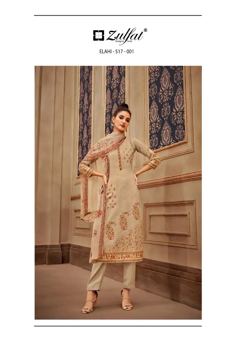 Zulfat Designer Elahi Pashmina Wholesale Fancy Work Salwar Suit Catalog — Wholesale Salwar Suits, MPA wholesale from Surat - Gallery Image 10