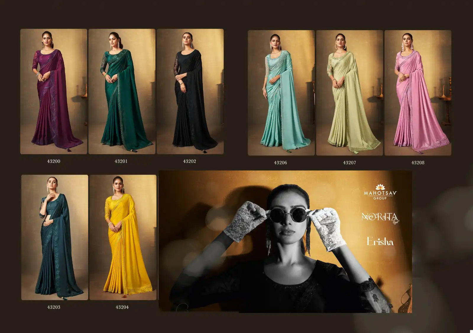 Mahotsav Erisha Georgette Wholesale Designer Saree Catalog — Wholesale Sarees, MPA wholesale from Surat - Gallery Image 9