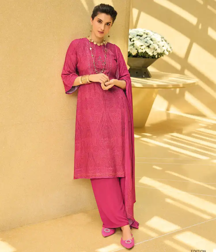 Rang Eshaal Pure Wool Wholesale Designer Salwar Suit Catalog — Wholesale Salwar Suits, MPA wholesale from Surat — view 1