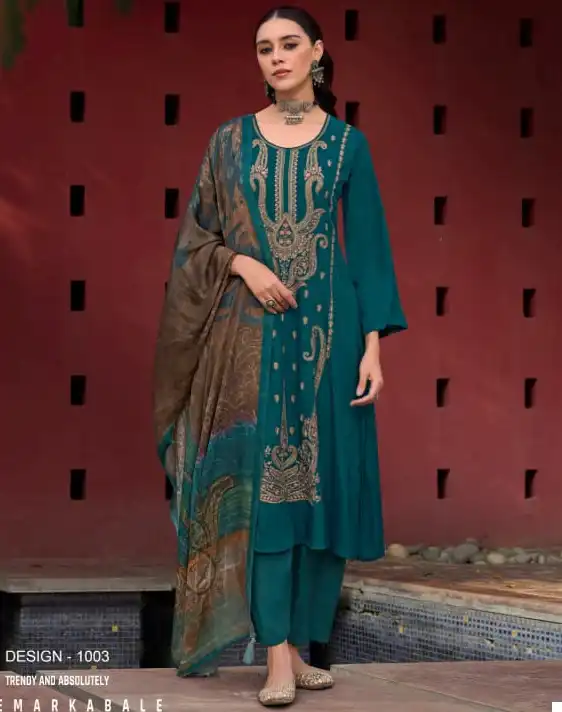 Rangati Essence Pure Wool Pashmina Wholesale Winter Wear Salwar Suit Catalog — Wholesale Salwar Suits, MPA wholesale from Surat — view 1