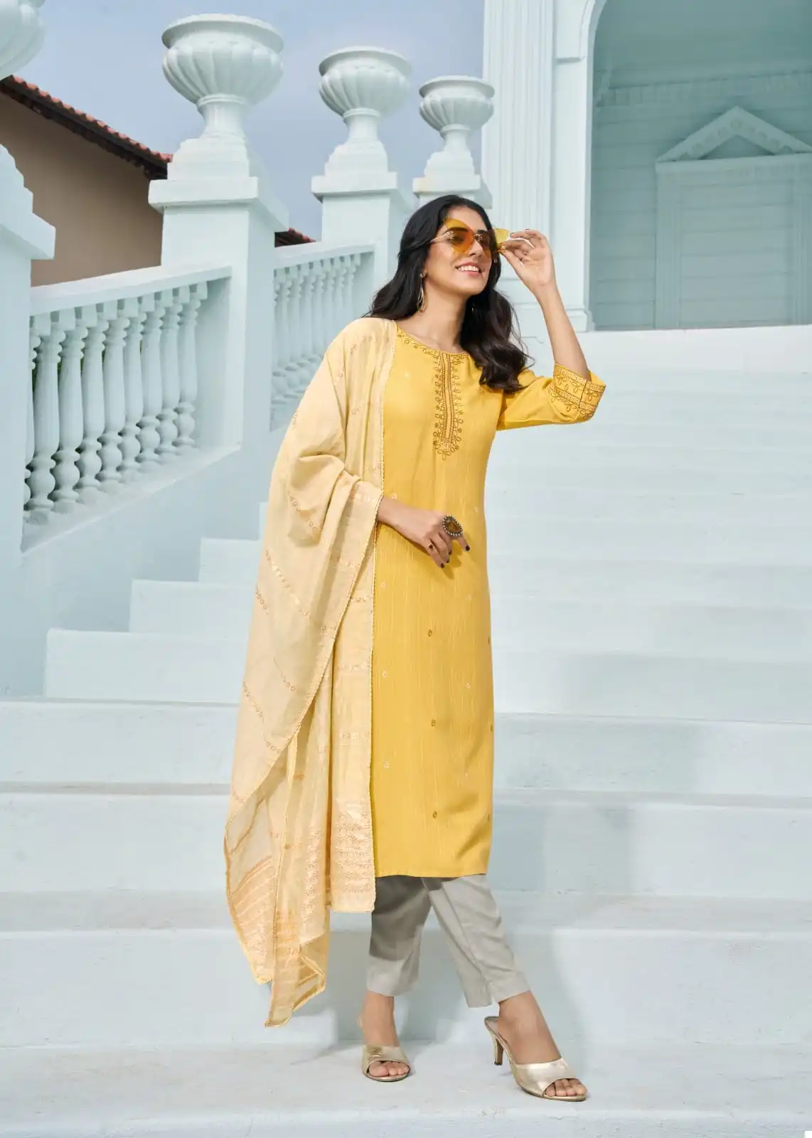 Wanna Ekaya Pure Viscose Dobby Wholesale Readymade Salwar Suit Catalog — Wholesale Salwar Suits, MPA wholesale from Surat - Gallery Image 3