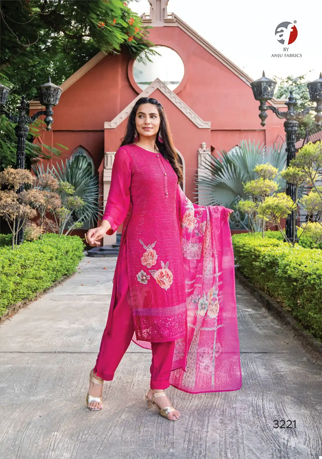 Anju Fabrics Falak Vol 3 Georgette Wholesale Salwar Suit Catalog - 6 Pcs Set — Wholesale Salwar Suits, MPA wholesale from Surat - Gallery Image 2