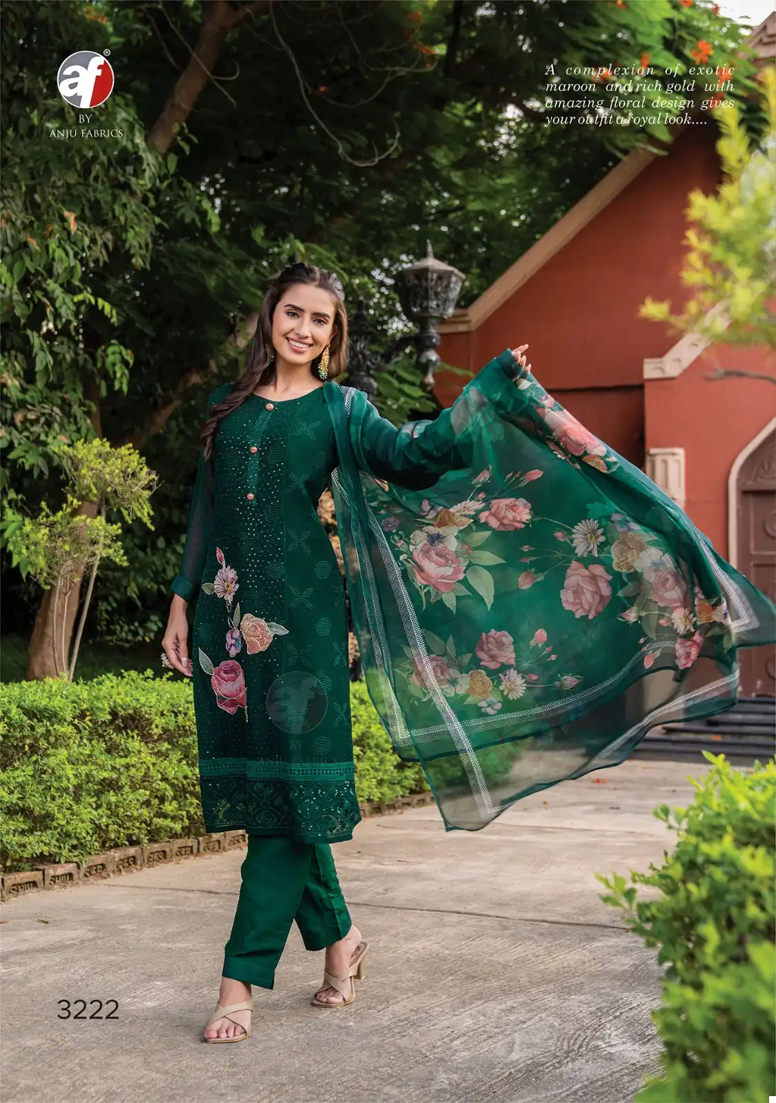 Anju Fabrics Falak Vol 3 Georgette Wholesale Salwar Suit Catalog - 6 Pcs Set — Wholesale Salwar Suits, MPA wholesale from Surat - Gallery Image 3