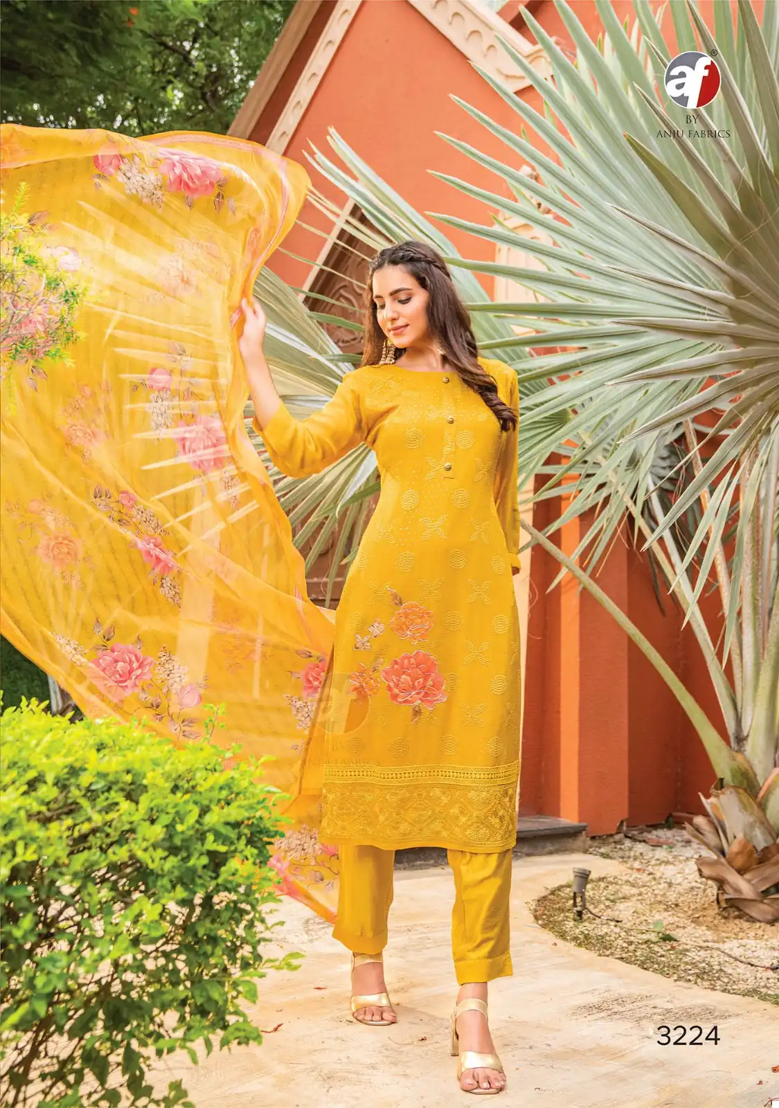 Anju Fabrics Falak Vol 3 Georgette Wholesale Salwar Suit Catalog - 6 Pcs Set — Wholesale Salwar Suits, MPA wholesale from Surat - Gallery Image 5