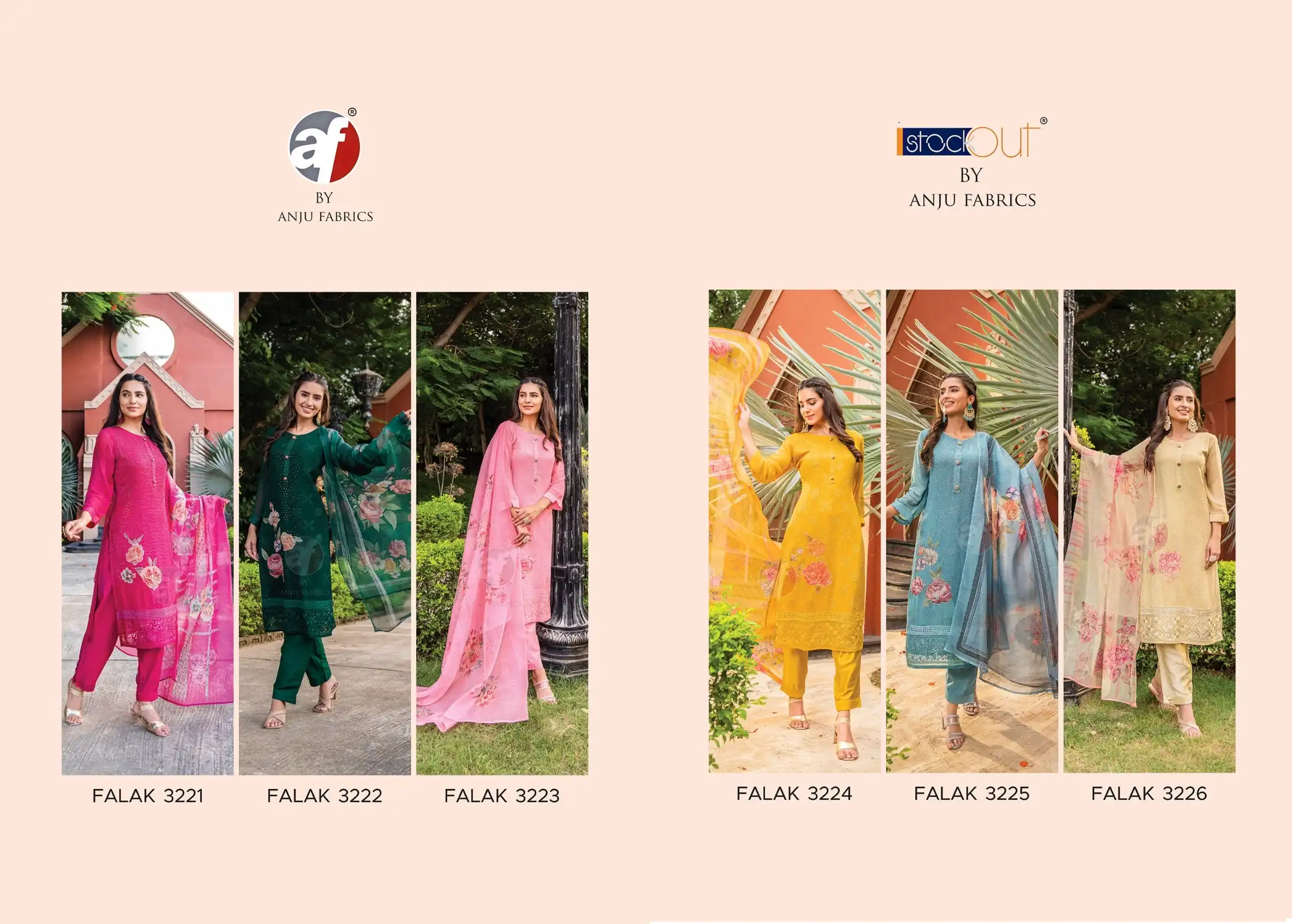 Anju Fabrics Falak Vol 3 Georgette Wholesale Salwar Suit Catalog - 6 Pcs Set — Wholesale Salwar Suits, MPA wholesale from Surat — view 7