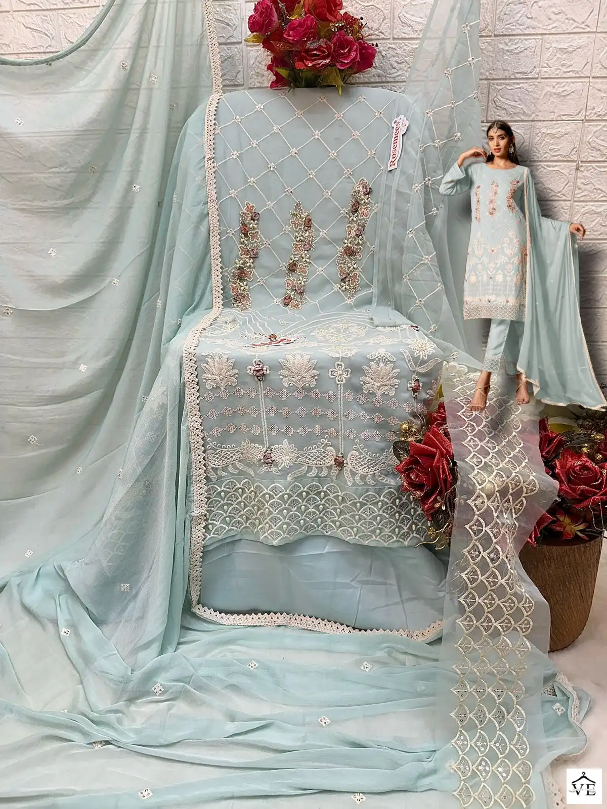 Fepic Rosemeen C 1305 Georgette Wholesale Beautiful Embroidered Pakistani Salwar Suit — Wholesale Salwar Suits, MPA wholesale from Surat - Gallery Image 10