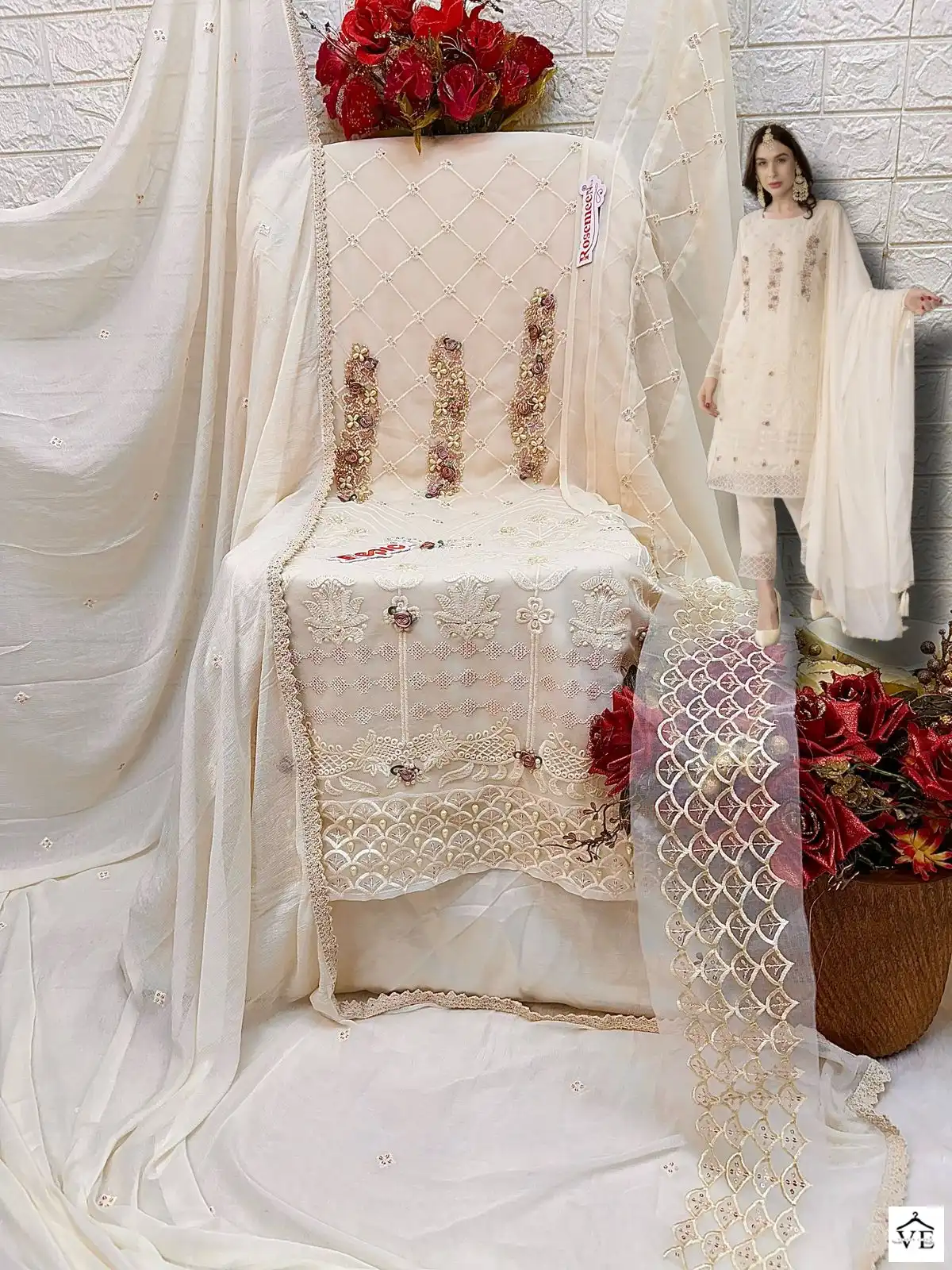 Fepic Rosemeen C 1305 Georgette Wholesale Beautiful Embroidered Pakistani Salwar Suit — Wholesale Salwar Suits, MPA wholesale from Surat - Gallery Image 5