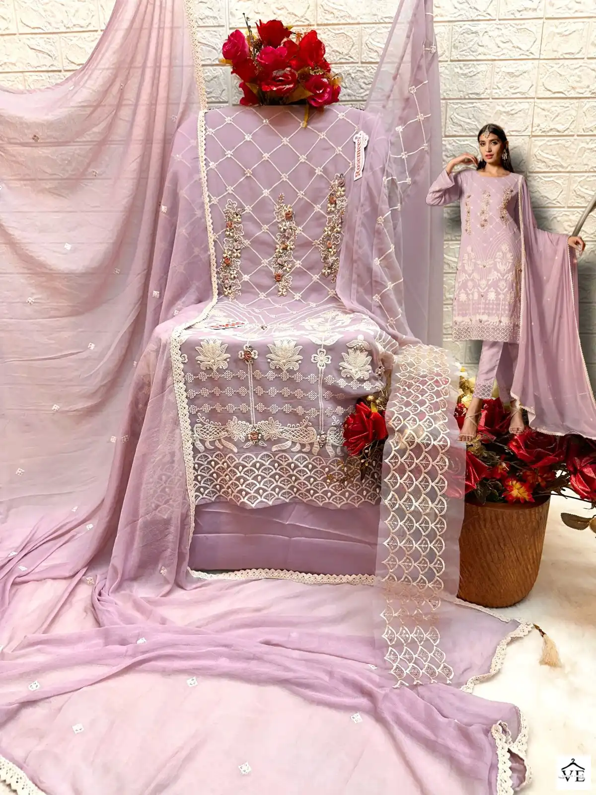 Fepic Rosemeen C 1305 Georgette Wholesale Beautiful Embroidered Pakistani Salwar Suit — Wholesale Salwar Suits, MPA wholesale from Surat - Gallery Image 7