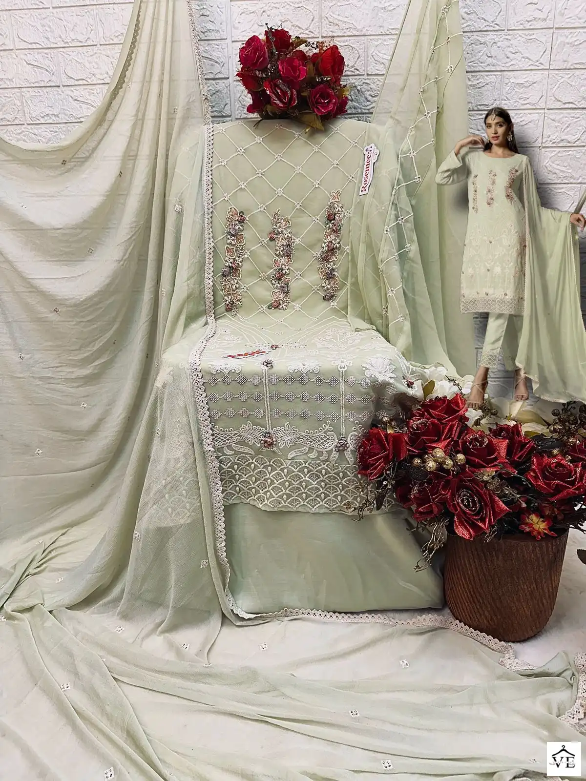Fepic Rosemeen C 1305 Georgette Wholesale Beautiful Embroidered Pakistani Salwar Suit — Wholesale Salwar Suits, MPA wholesale from Surat - Gallery Image 9