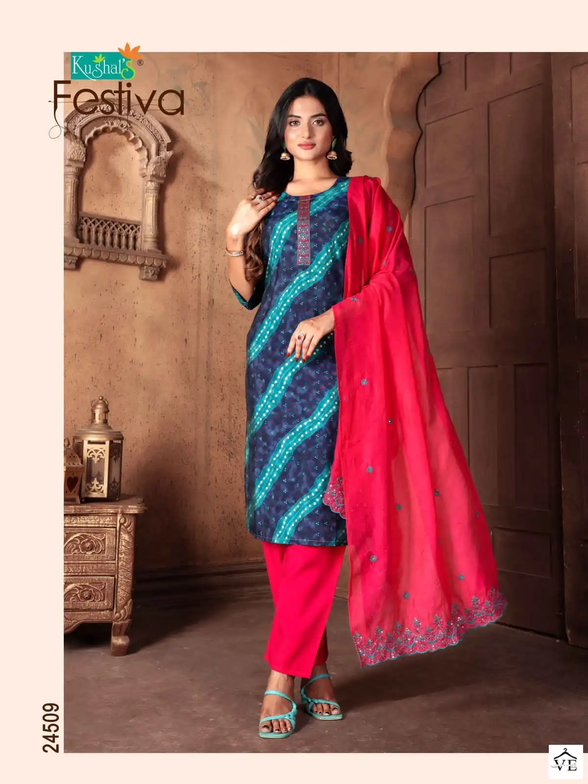 Vardan Ethnic Festiva Chanderi Modal Wholesale Readymade Salwar Suit Catalog — Wholesale Salwar Suits, MPA wholesale from Surat - Gallery Image 9