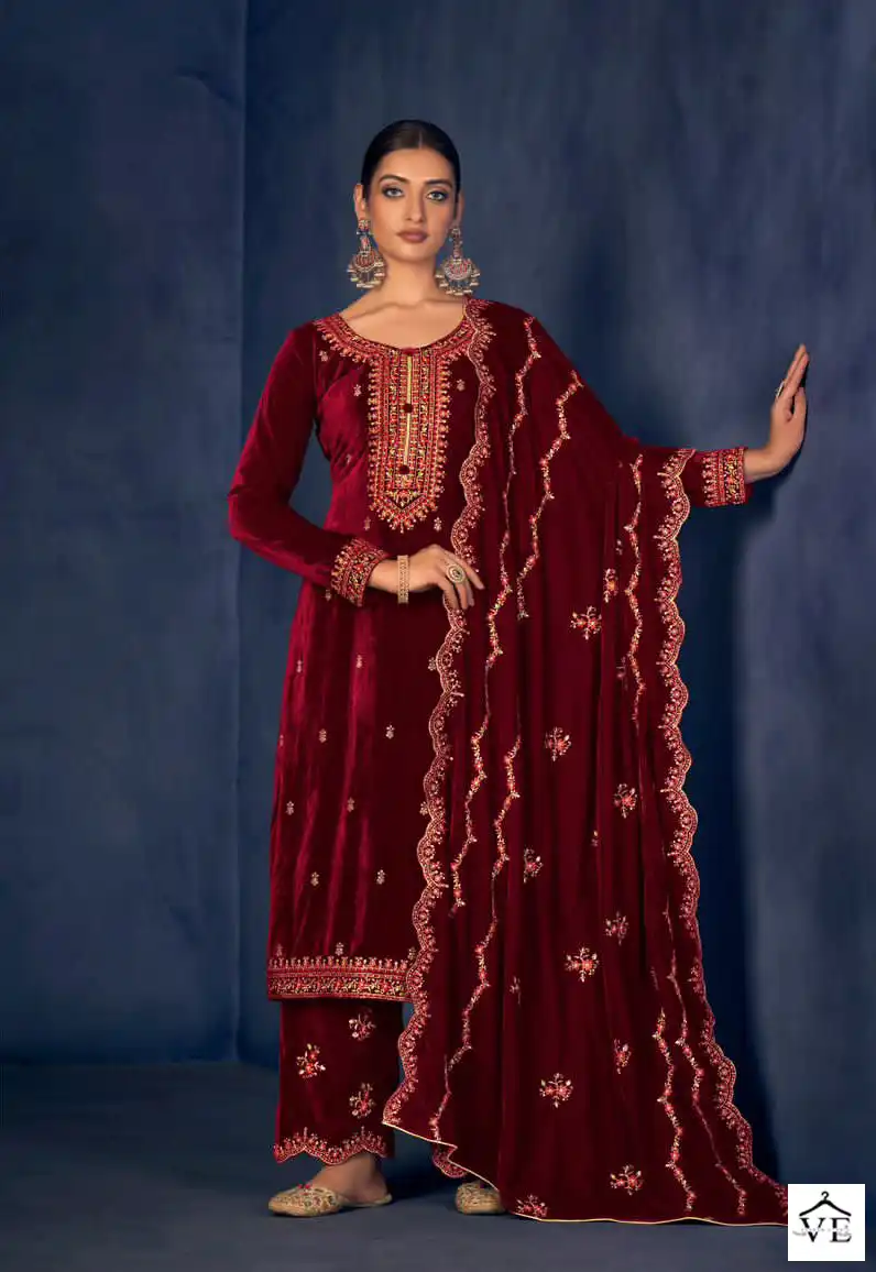 Mumtaz Arts Fitoor Velvet Wholesale Designer Winter Wear Salwar Suit Catalog — Wholesale Salwar Suits, MPA wholesale from Surat - Gallery Image 3
