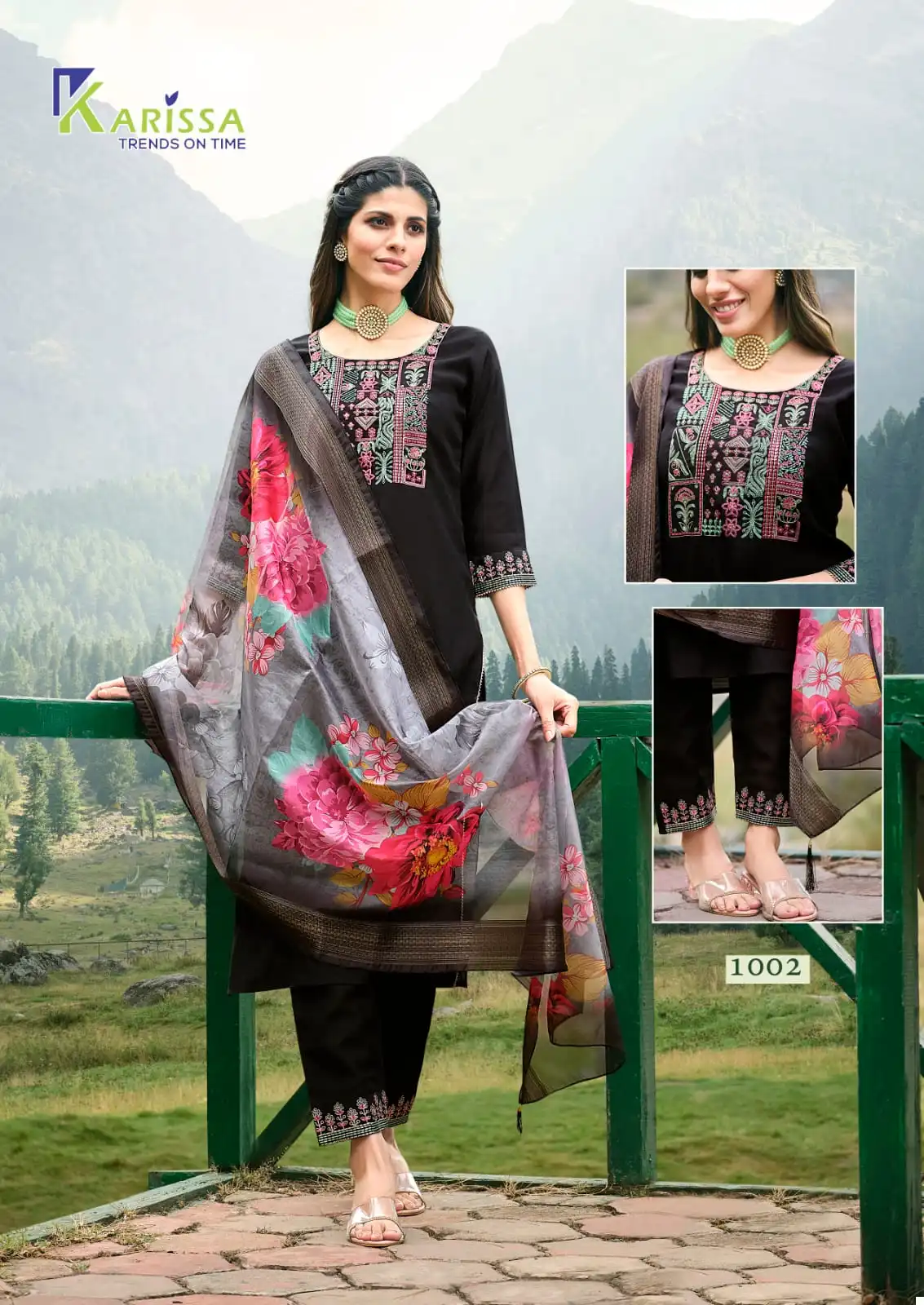 Karissa Florence Premium Pure Viscose Roman Silk Wholesale Designer Readymade Salwar Suit Catalog — Wholesale Salwar Suits, Karissa wholesale from Surat - Gallery Image 3
