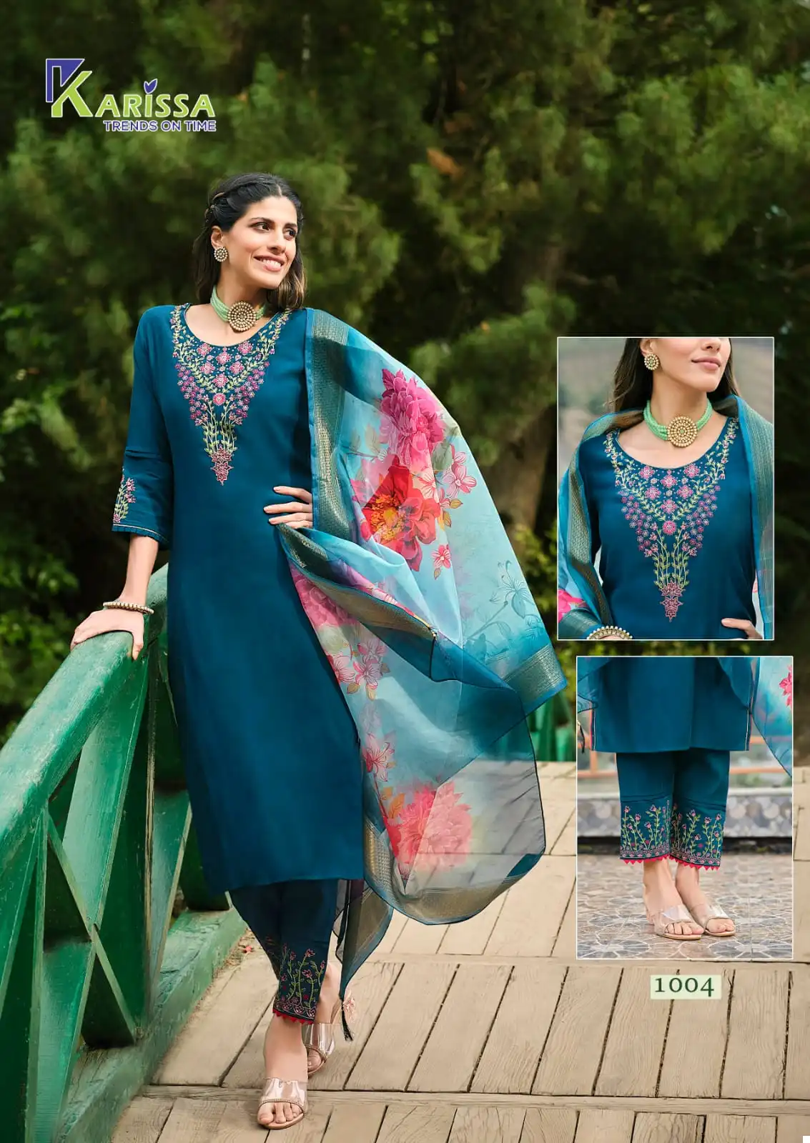 Karissa Florence Premium Pure Viscose Roman Silk Wholesale Designer Readymade Salwar Suit Catalog — Wholesale Salwar Suits, Karissa wholesale from Surat - Gallery Image 4