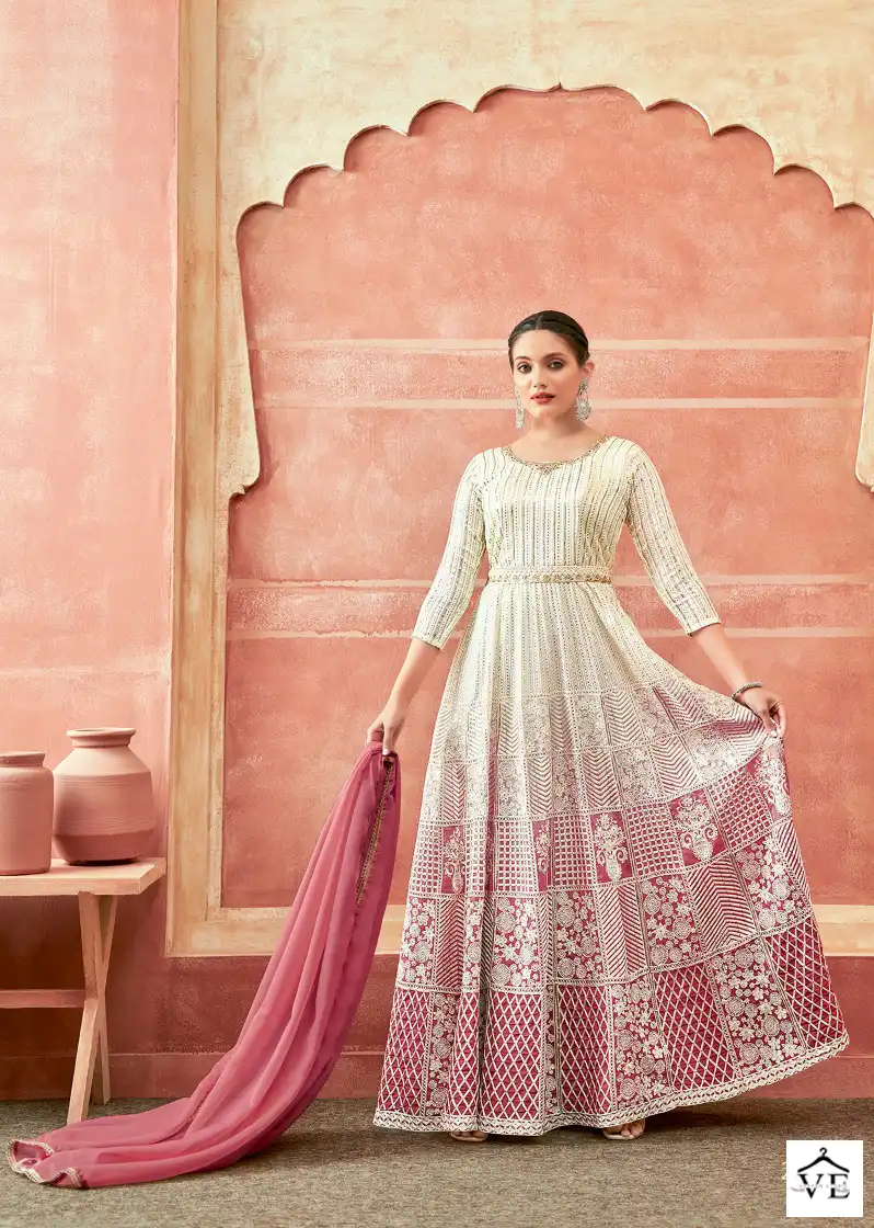 Gulzar Falguni Real Georgette Wholesale Designer Gown With Dupatta Catalog — Wholesale Salwar Suits, MPA wholesale from Surat - Gallery Image 3