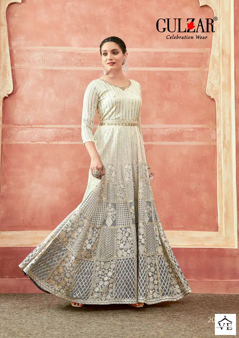 Gulzar Falguni Real Georgette Wholesale Designer Gown With Dupatta Catalog — Wholesale Salwar Suits, MPA wholesale from Surat - Gallery Image 2