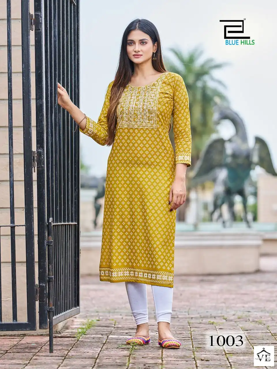 Blue Hills Festival Night Short Vol 1 Zari Embroidery Wholesale Fancy Kurtis Catalog — Wholesale Kurtis, Blue Hills wholesale from Surat — view 9