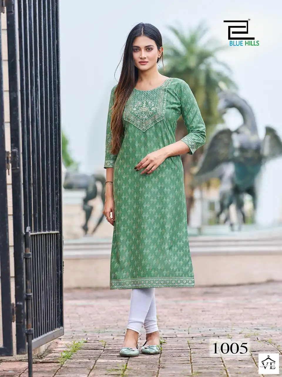 Blue Hills Festival Night Short Vol 1 Zari Embroidery Wholesale Fancy Kurtis Catalog — Wholesale Kurtis, Blue Hills wholesale from Surat — view 3