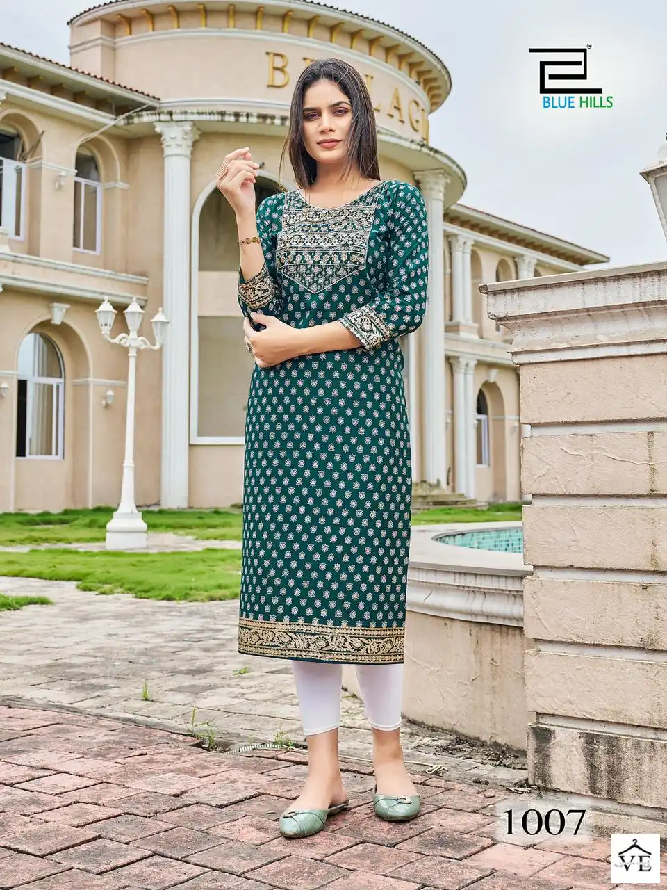 Blue Hills Festival Night Short Vol 1 Zari Embroidery Wholesale Fancy Kurtis Catalog — Wholesale Kurtis, Blue Hills wholesale from Surat — view 8