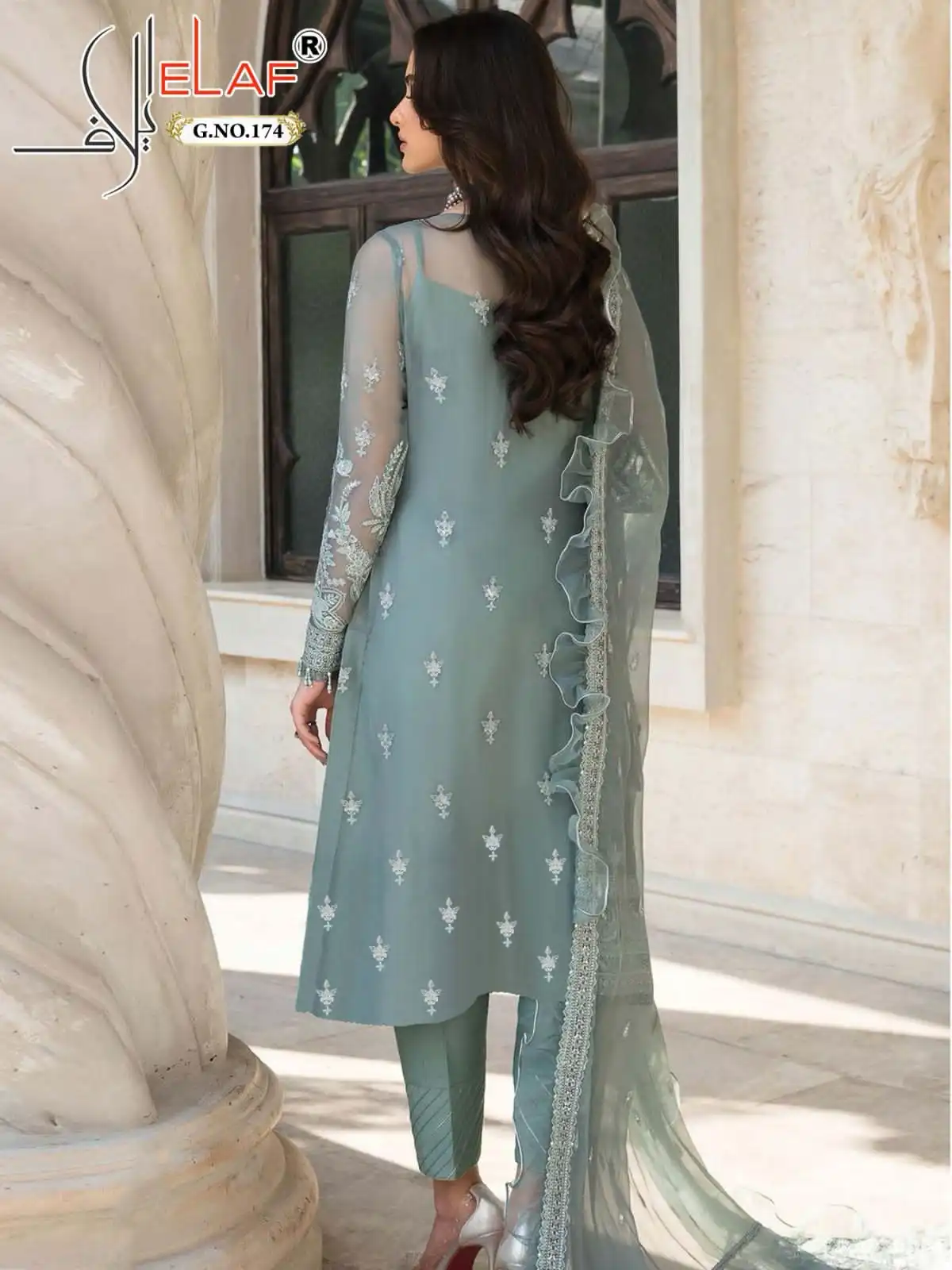 Elaf G-174 Heavy Faux Georgette Wholesale Pakistani Suit — Wholesale Salwar Suits, MPA wholesale from Surat — view 2