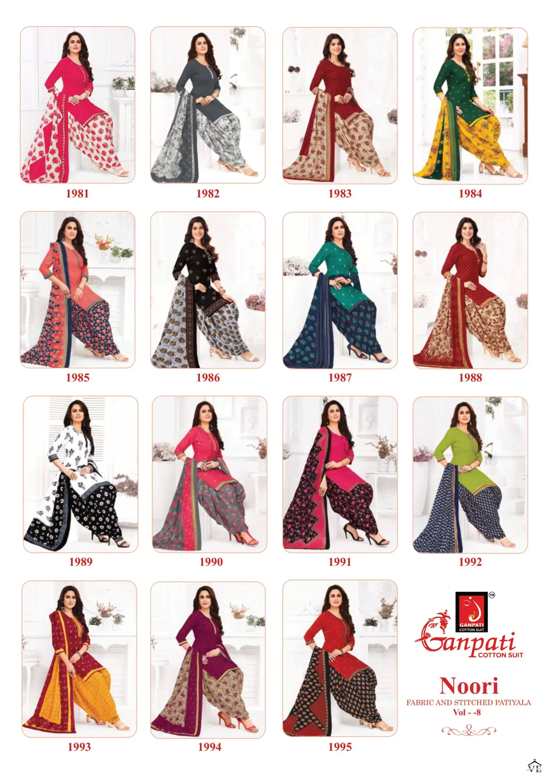 Ganpati Noori Patiyala Vol 8 Cotton Wholesale Salwar Suit Catalog - Image 16