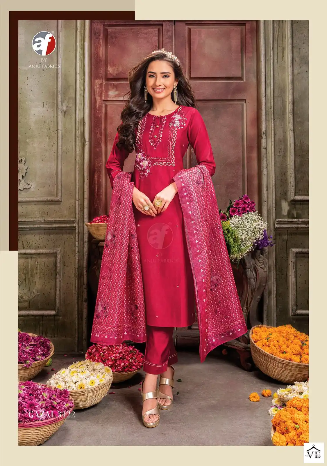 Anju Fabrics Gazal Vol 3 Viscose Wholesale Hand Work Designer Readymade Salwar Suit Catalog — Wholesale Salwar Suits, MPA wholesale from Surat — view 2