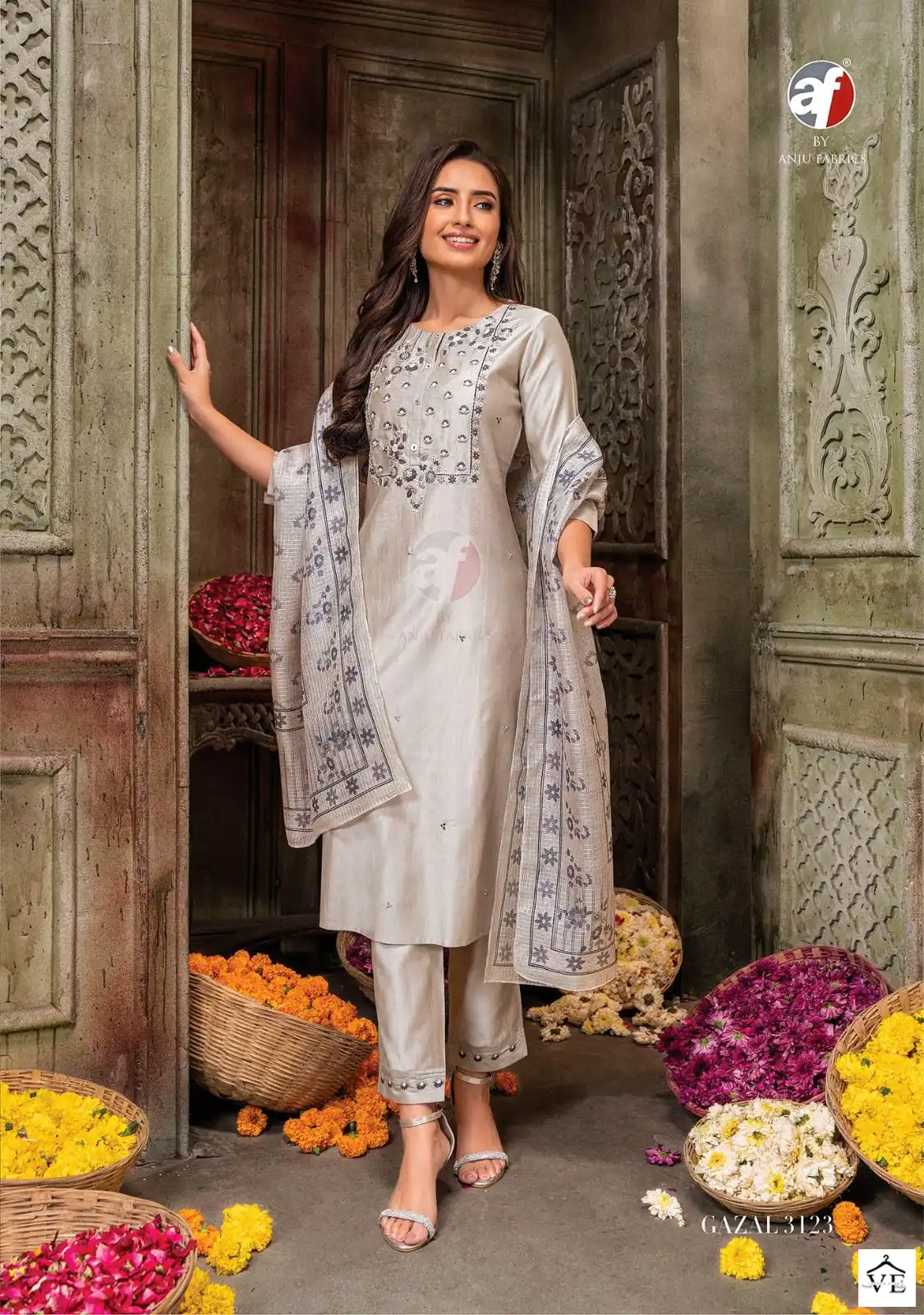 Anju Fabrics Gazal Vol 3 Viscose Wholesale Hand Work Designer Readymade Salwar Suit Catalog — Wholesale Salwar Suits, MPA wholesale from Surat — view 3