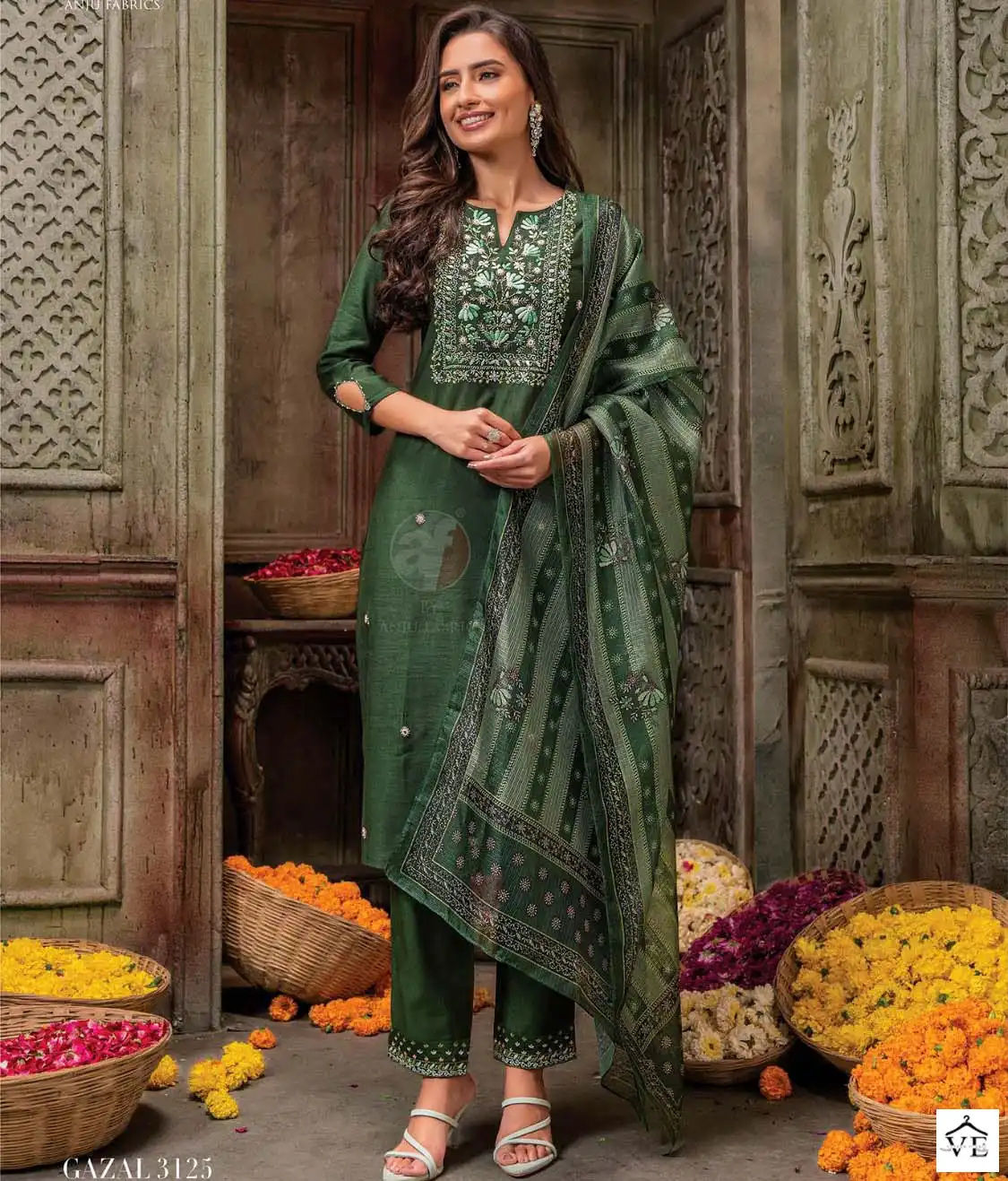 Anju Fabrics Gazal Vol 3 Viscose Wholesale Hand Work Designer Readymade Salwar Suit Catalog — Wholesale Salwar Suits, MPA wholesale from Surat — view 5