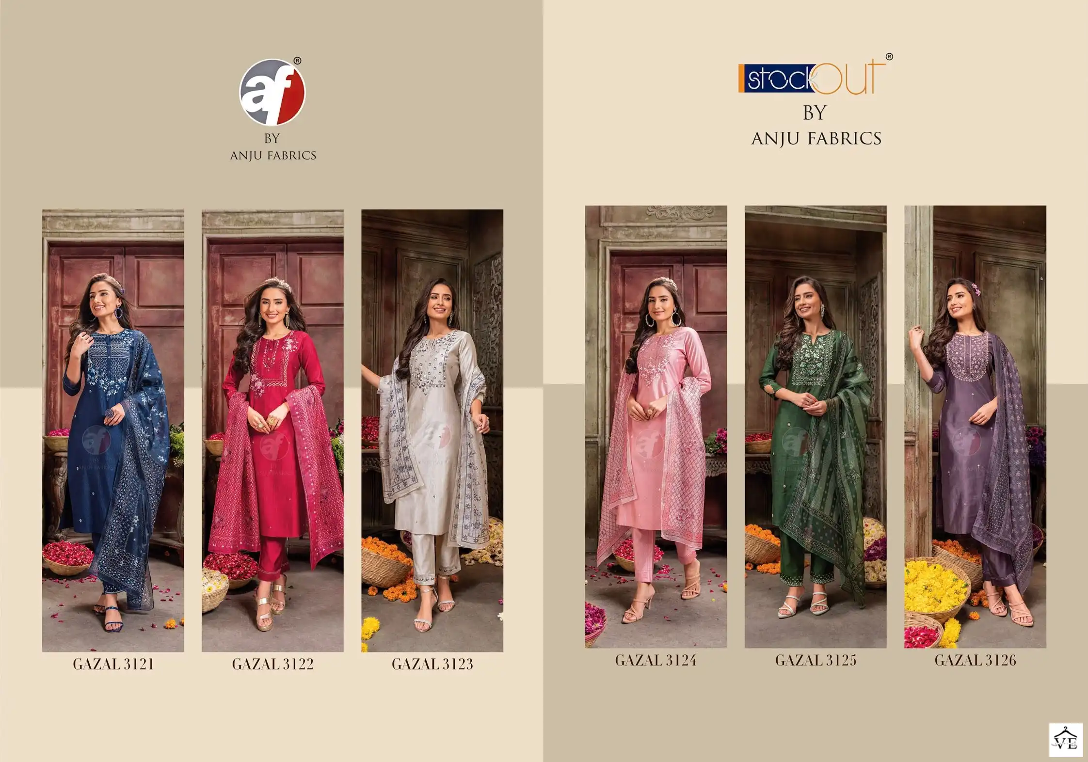 Anju Fabrics Gazal Vol 3 Viscose Wholesale Hand Work Designer Readymade Salwar Suit Catalog — Wholesale Salwar Suits, MPA wholesale from Surat — view 7