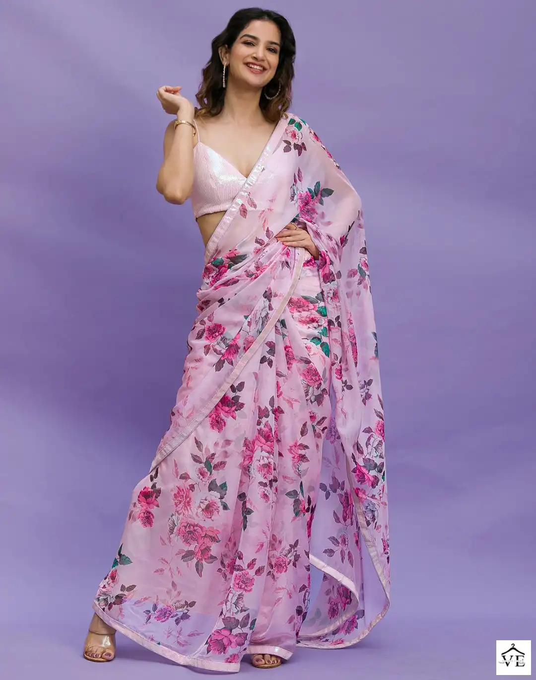 Pc Georgette Vol 6 Chinnon Wholesale Fancy Sarees Catalog — Wholesale Sarees, MPA wholesale from Surat — view 1