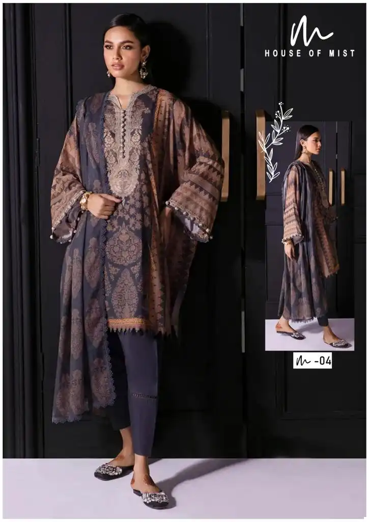 House Of Mist Ghazal Cotton Collection Vol 1 Pure Cotton Wholesale Pakistani Salwar Suit Catalog — Wholesale Salwar Suits, MPA wholesale from Surat - Gallery Image 5