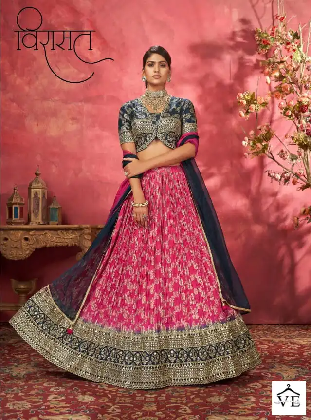 Virasat Guldasta Jacquard Wholesale Designer Readymade Lehenga Choli — Wholesale Lehenga, MPA wholesale from Surat - Gallery Image 2